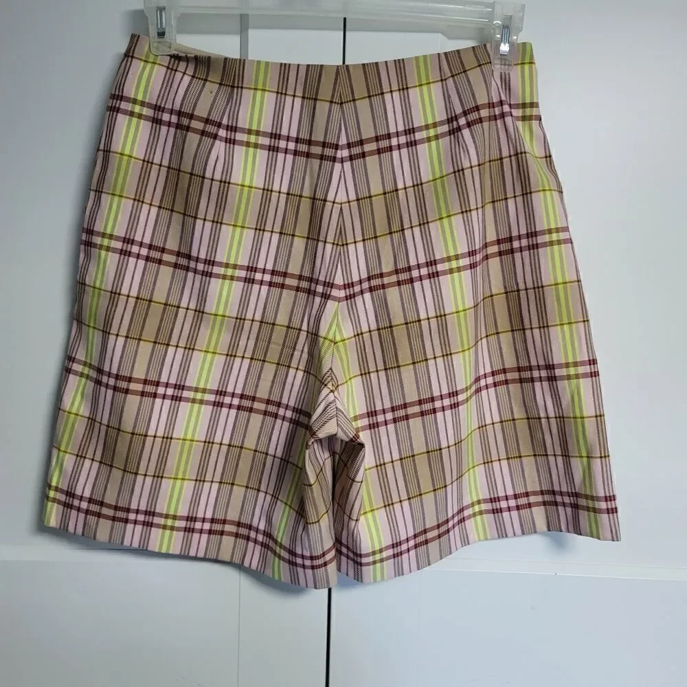 Topshop bermuda plaid shorts